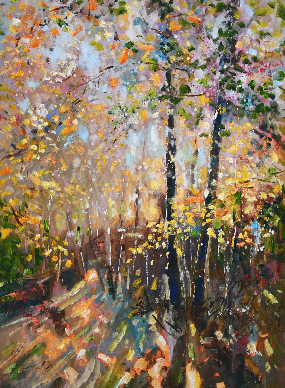 Autumn Landscape Painting Fall Modern Art Cottage Home Art Fall